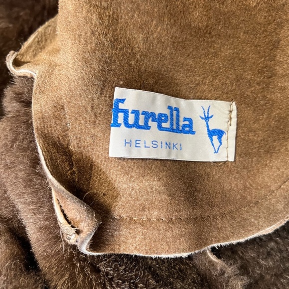 Vintage Furella Helsinki Fur Heavy Winter Coat Suede Leather - Picture 6 of 10